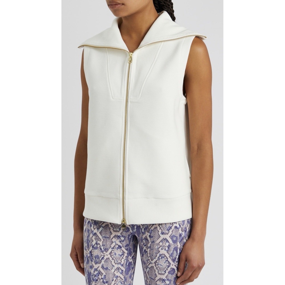 Varley Alex Gilet Ribbed Cotton Blend Minimalist Casual Womens Size Large
